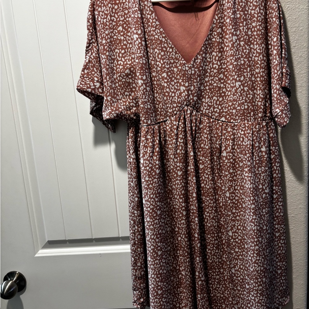 ANDREE BY UNIT mauve & cream color Printed Midi Dress
